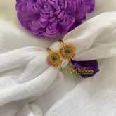 Premium AD Stone Toe Rings -String Flower-Green-G7529